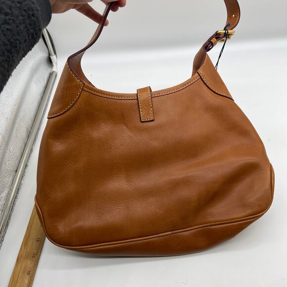 Dooney & Bourke Handbags Florentine Leather Crescent Hobo Brown Chestnut - Picture 2 of 16